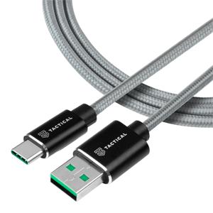 Tactical Fast Rope Kevlar Cable USB-A/USB-C SuperVOOC 2.0 CHARGE 1m Grey